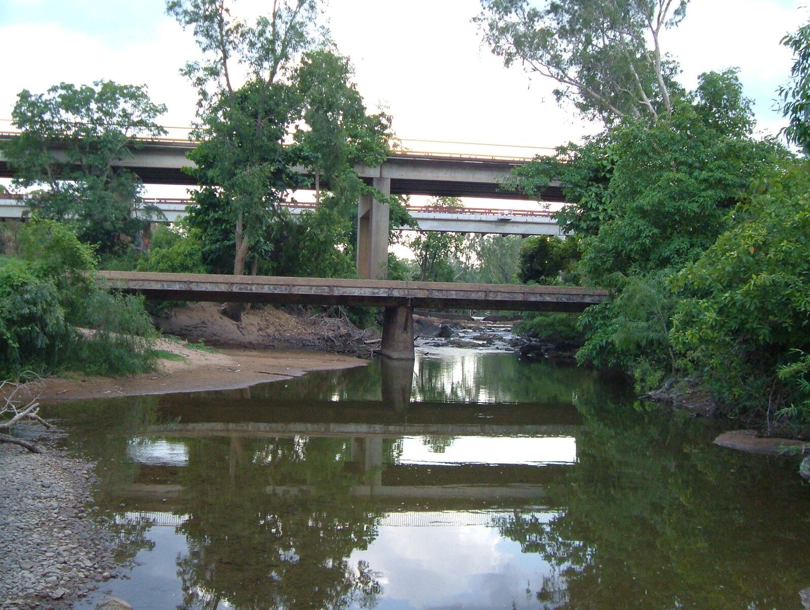 Bridges over the Adelaide River in Coomalie Shire Northern Territory