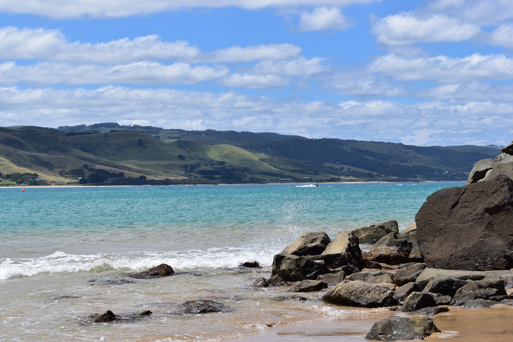 The clear blue water of Apollo Bay, the tourism centre of the Colac Otway Shire