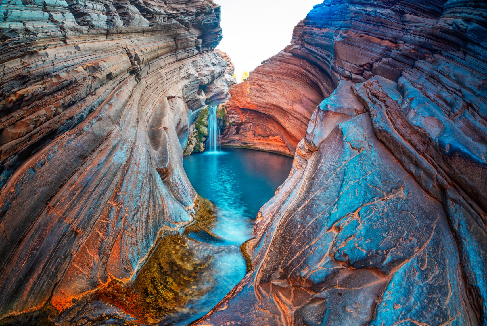 The stunning colours of the gorges and waterways of Karijini National Park