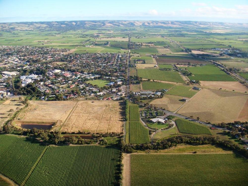 McClaren Vale in Onkaparinga Council South Australia from above