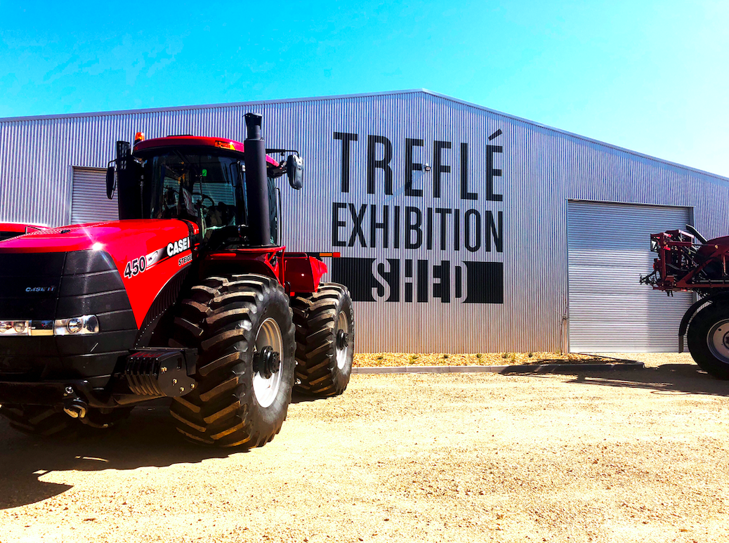 Tractors outside the Trefflé Exhibition Shed in Temora New South Wales