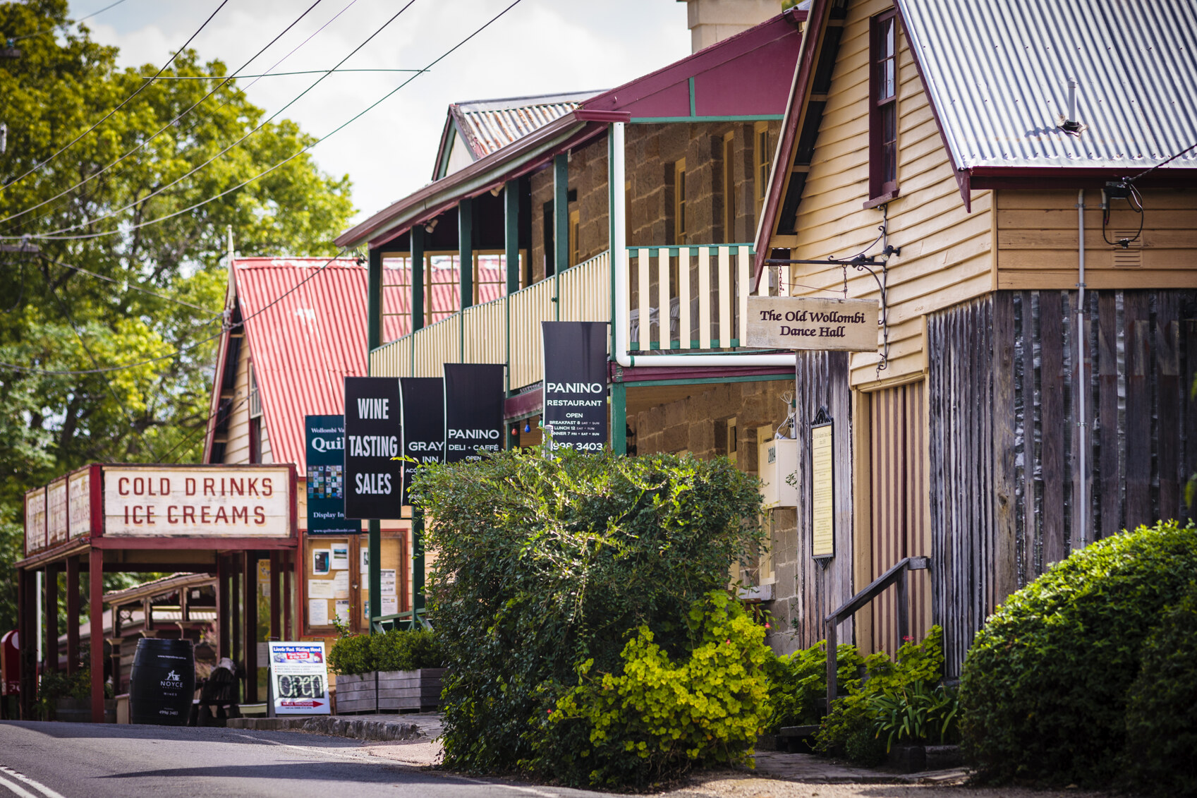 The main street of Wollombi, Cessnock, NSW with its charming historic buildings