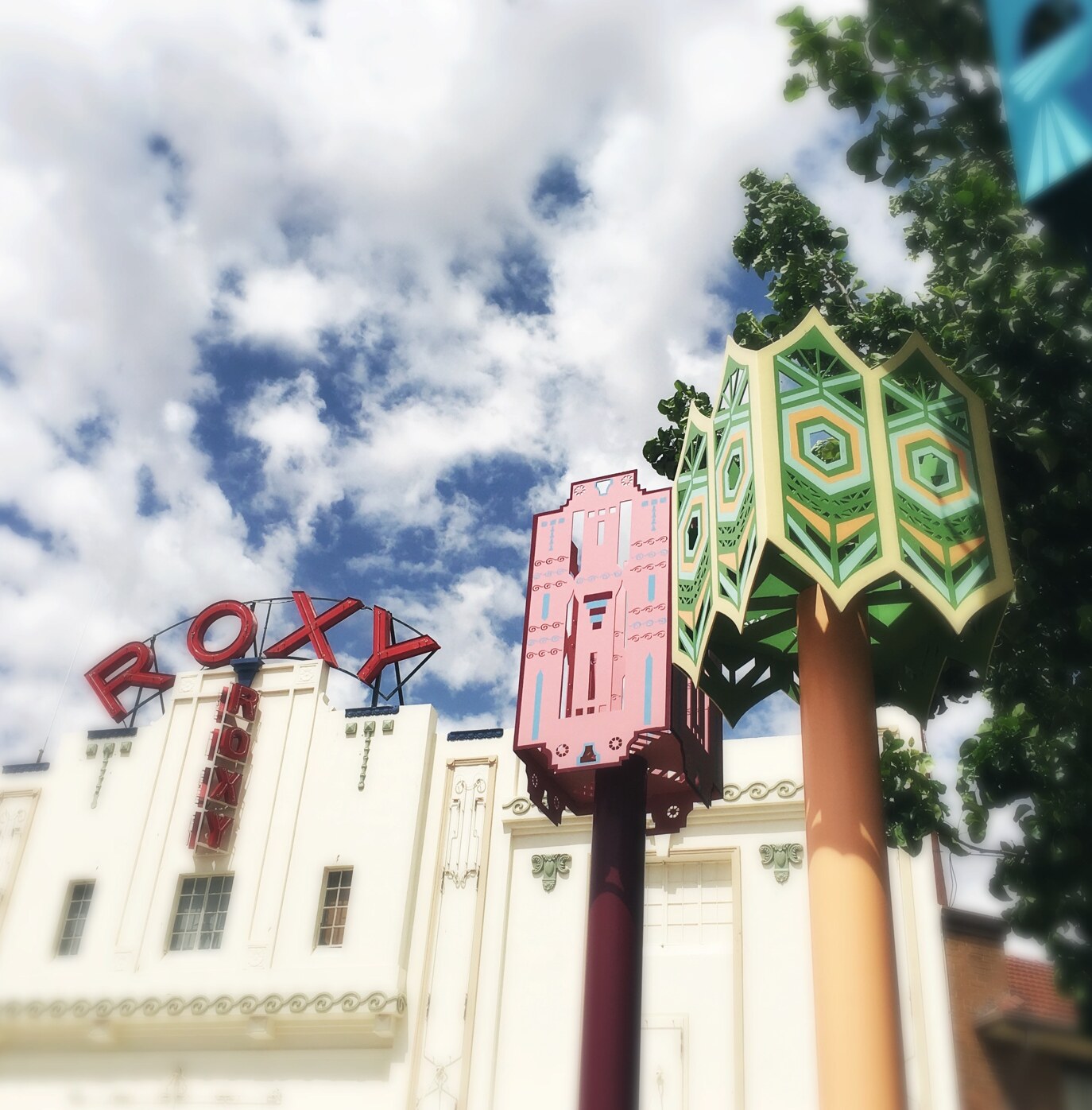 Art installation outside the Art Deco Roxy Theatre in Leeton NSW