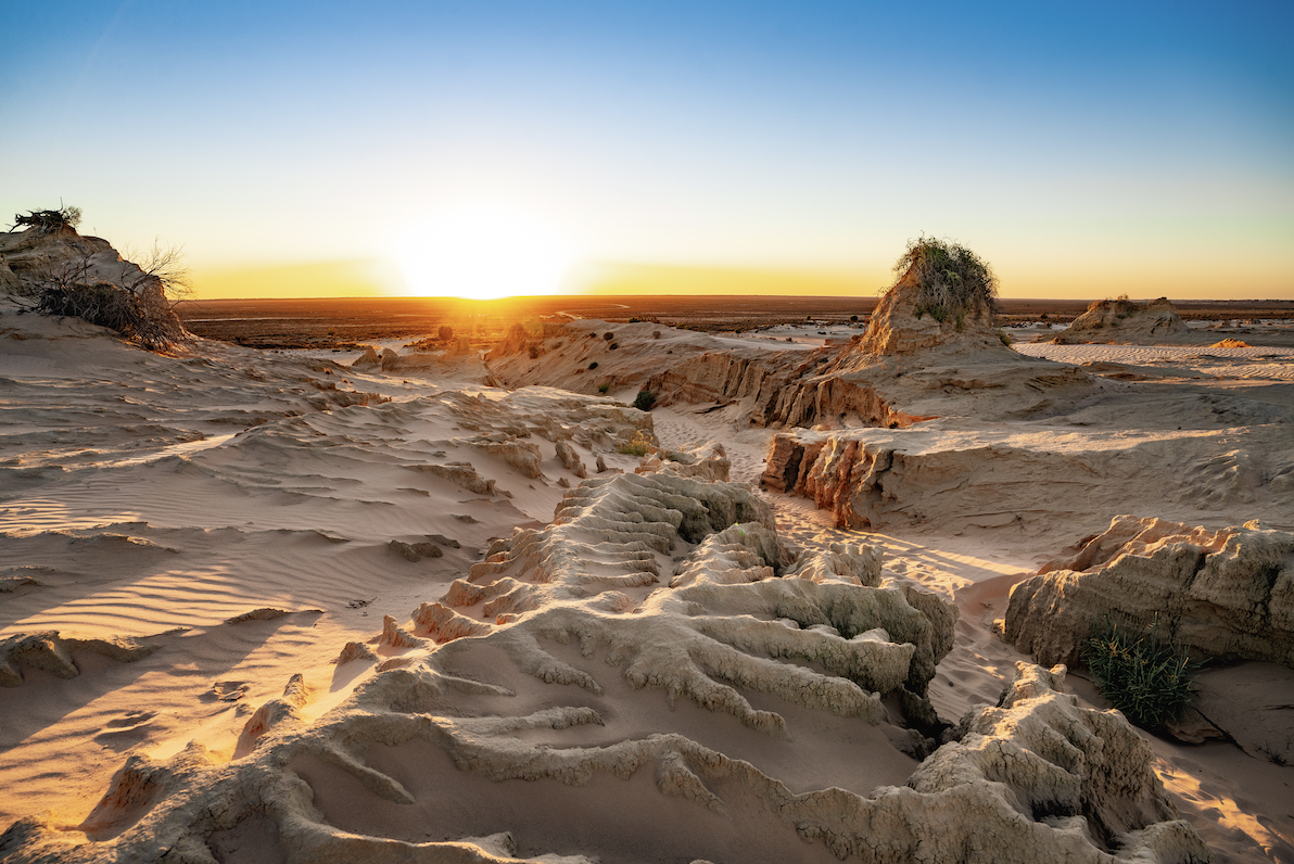 The stunning and ancient Mungo National Park in Mildura Victoria.