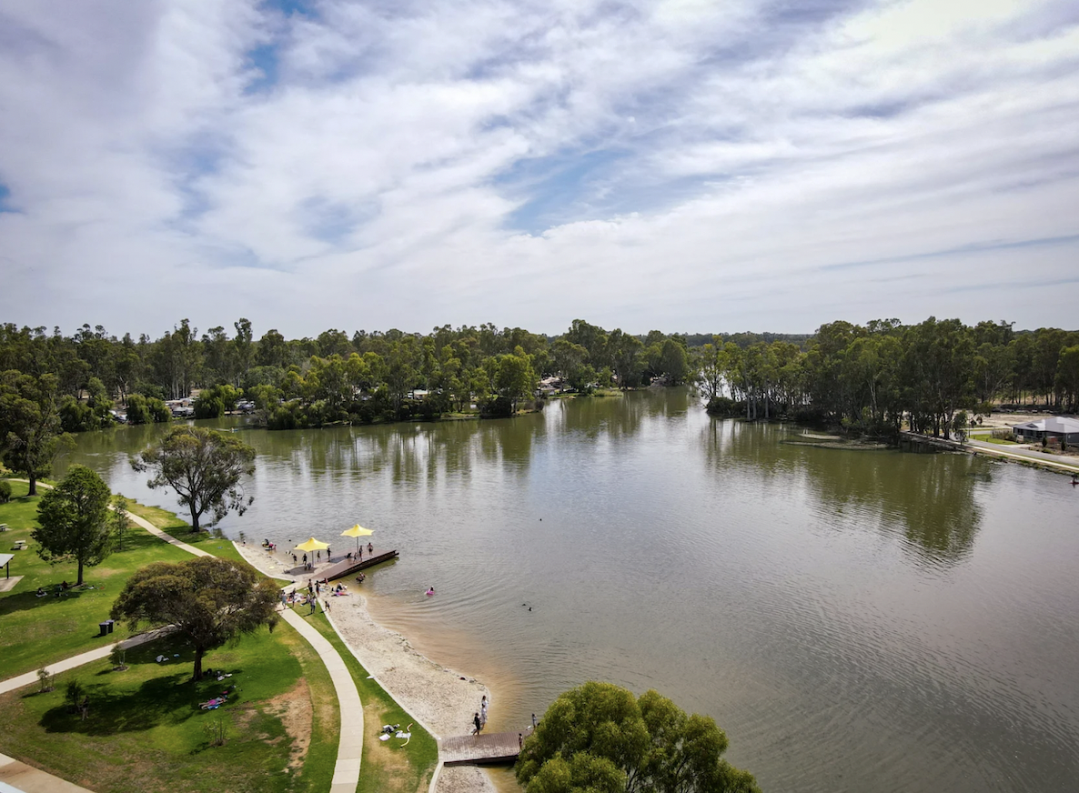 Cohuna Beach on the Gunbower Creek in Gannawarra Shire Victoria