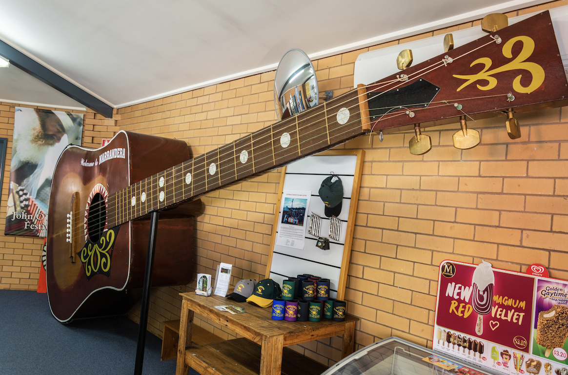 The Big Playable Guitar at the Narrandera New South Wales Visitor Information Centre
