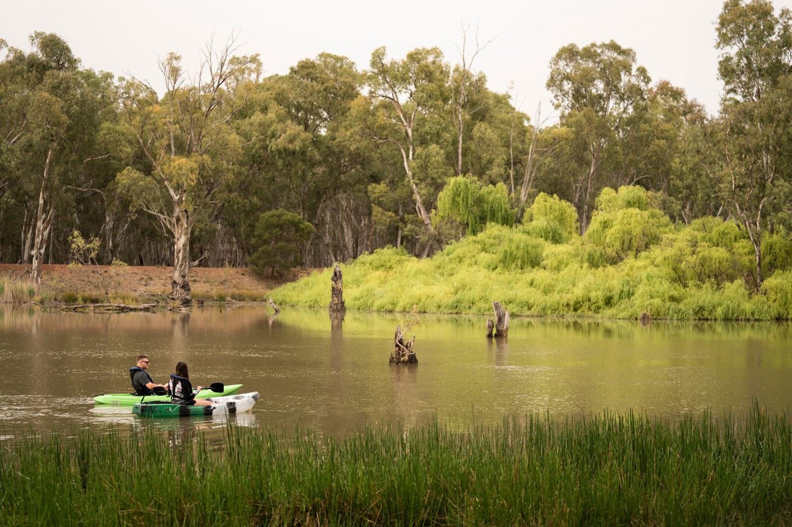 Canoeing at Rocky Waterhole in Narrandera NSW