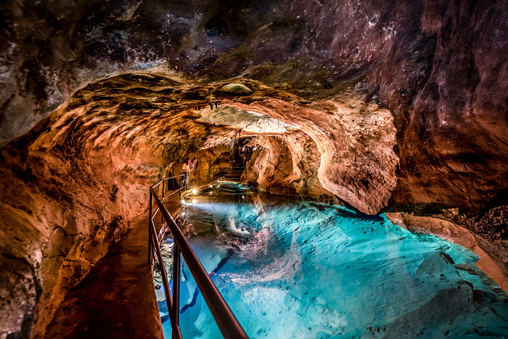 An interior photograph of one of the main caverns at NSW stunning Jenolan Caves