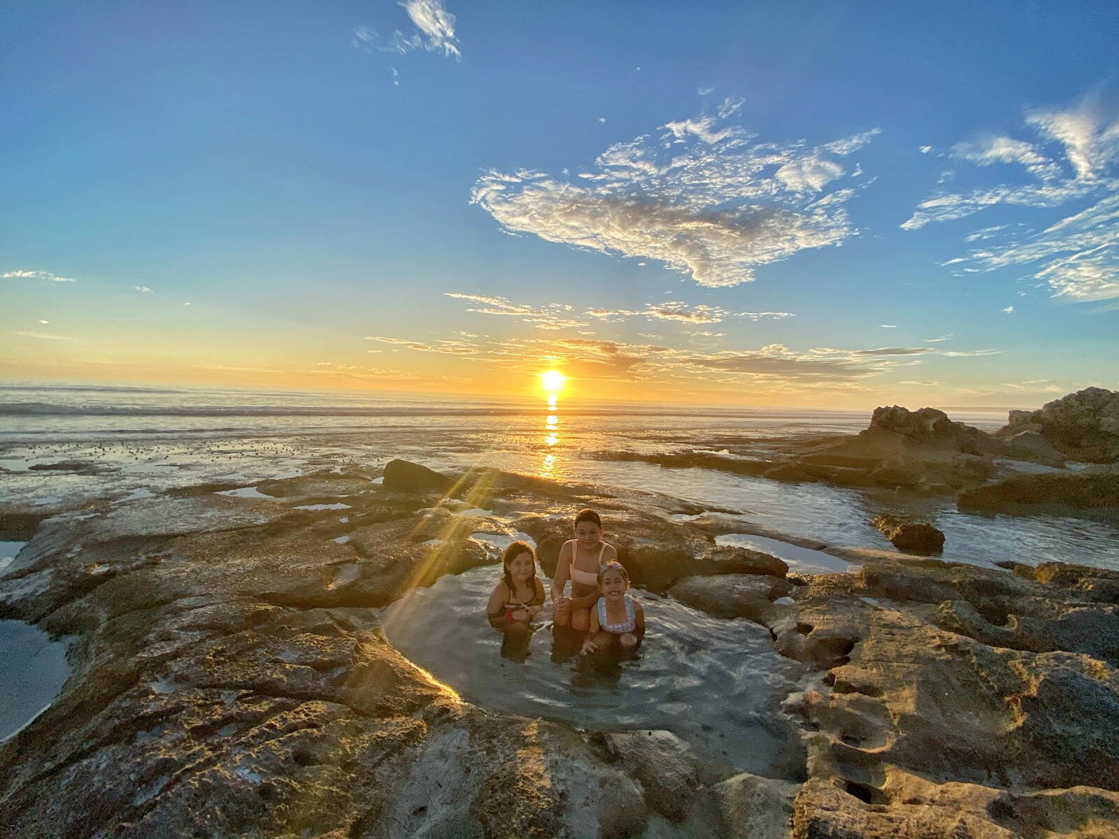 Children swimming in the rockpool at Granites Beach South Australia