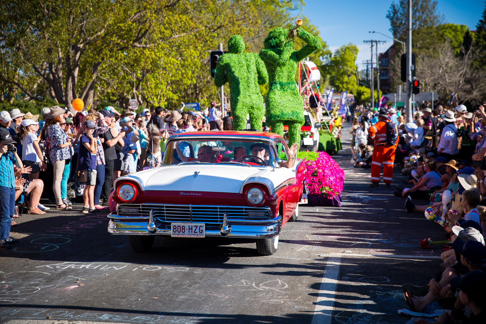 A street parade at the Carnival of Flowers in Toowoomba Queensland