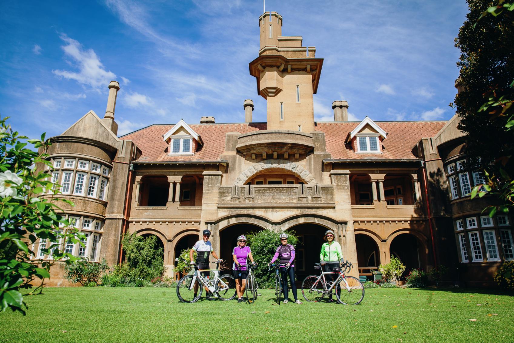 Locals gathered for a bike ride at Iandra Castle in Weddin Shire NSW