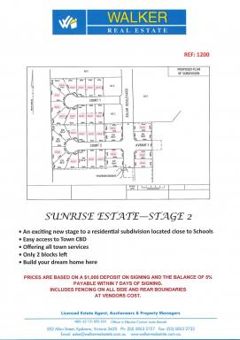 Residential Block For Sale - VIC - Kyabram - 3620 - Sunrise Estate Stage 2  (Image 2)